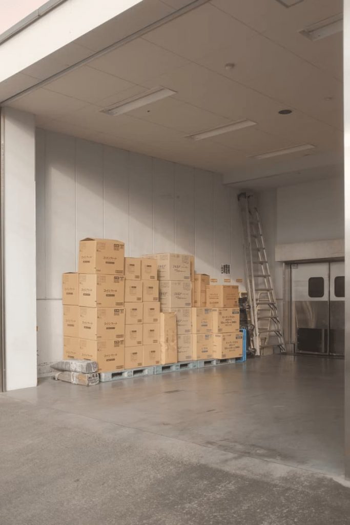 Boxes in cold storage